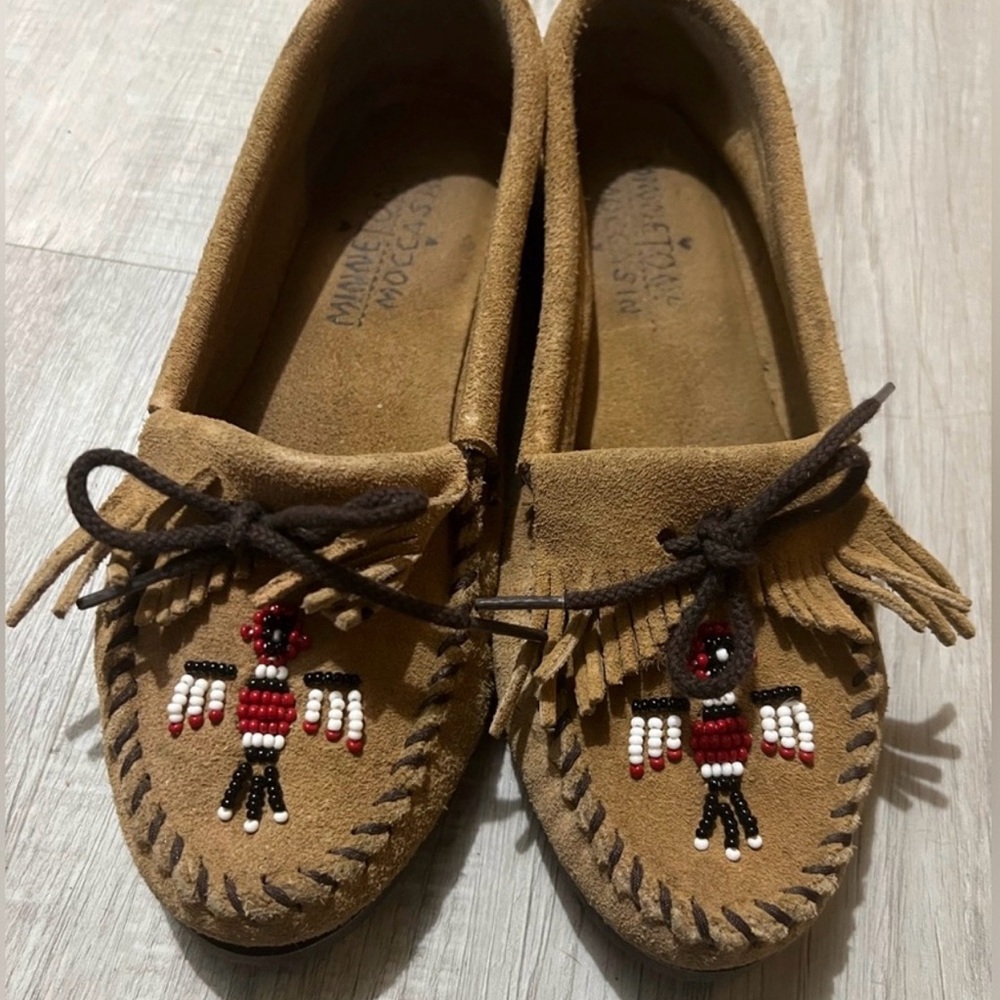 Beaded Moccasins with Fringe